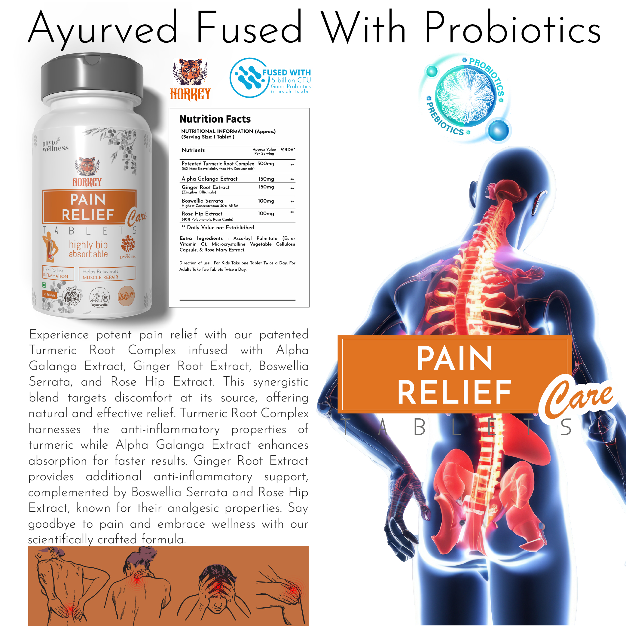 Probiotic Pain Relief 60 Tablets